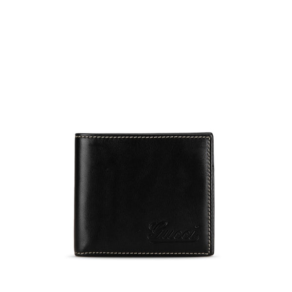 グッチ 二つ折り財布 170382 ブラック レザー レディース GUCCI 【中古】