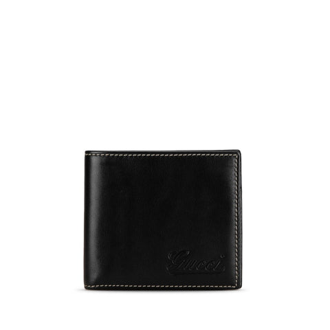 グッチ 二つ折り財布 170382 ブラック レザー レディース GUCCI 【中古】