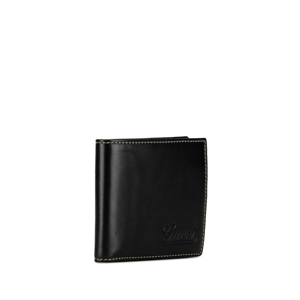 グッチ 二つ折り財布 170382 ブラック レザー レディース GUCCI 【中古】