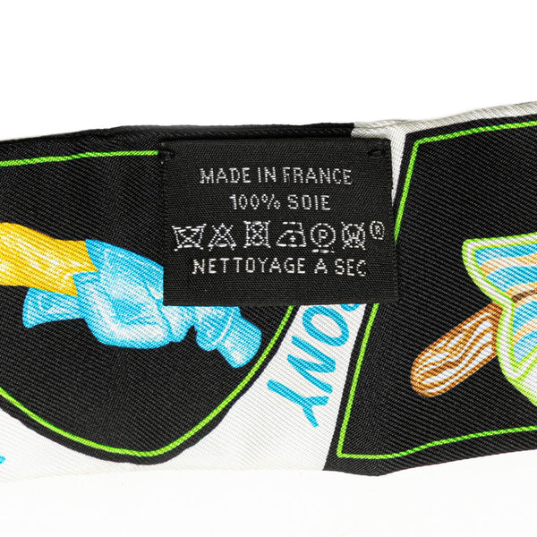 エルメス ツイリー Funny Ice Cream ファニー アイスクリーム スカーフ ブラック マルチカラー シルク レディース HERMES 【中古】