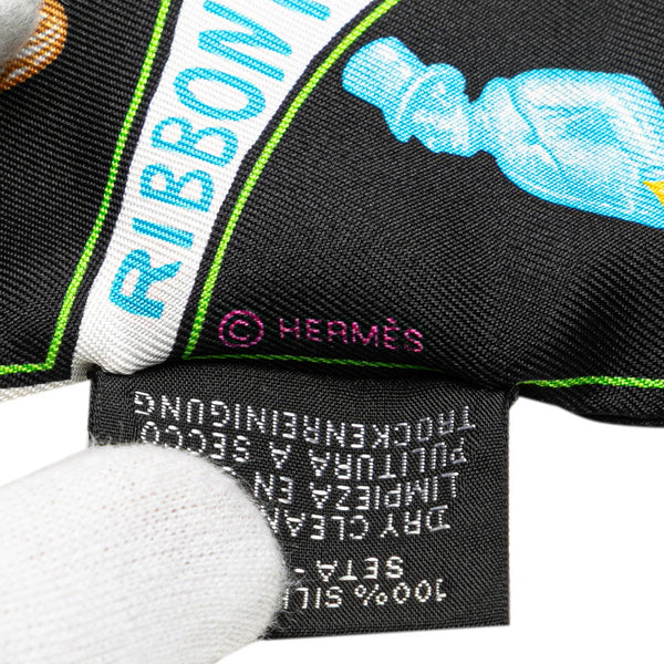 エルメス ツイリー Funny Ice Cream ファニー アイスクリーム スカーフ ブラック マルチカラー シルク レディース HERMES 【中古】