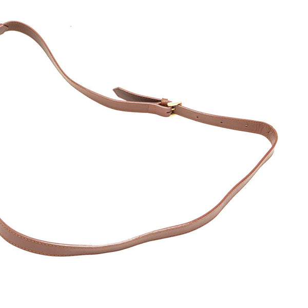 サンローラン Yライン 斜め掛け ショルダーバッグ ネイビー ブラウン ナイロン レザー レディース SAINT LAURENT 【中古】