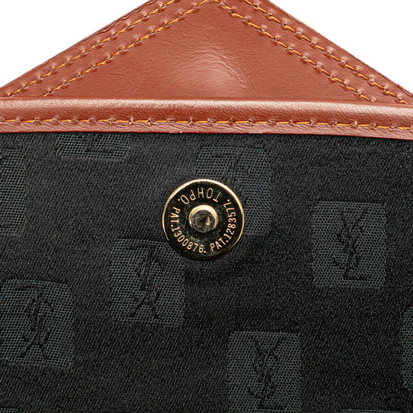 サンローラン Yライン 斜め掛け ショルダーバッグ ネイビー ブラウン ナイロン レザー レディース SAINT LAURENT 【中古】