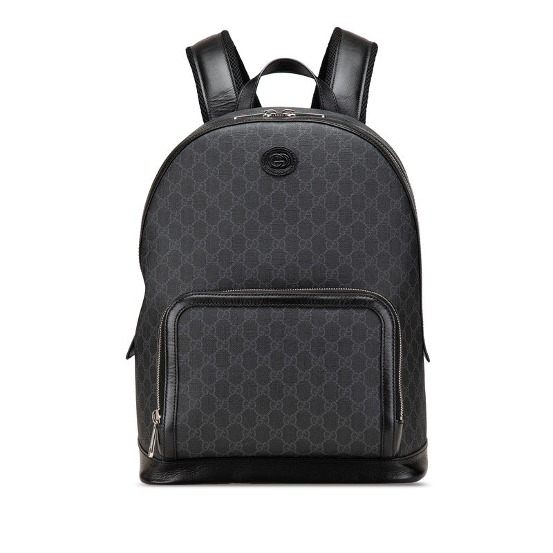 グッチ GGスプリーム リュック バックパック 704017 ブラック PVC レザー メンズ GUCCI 【中古】