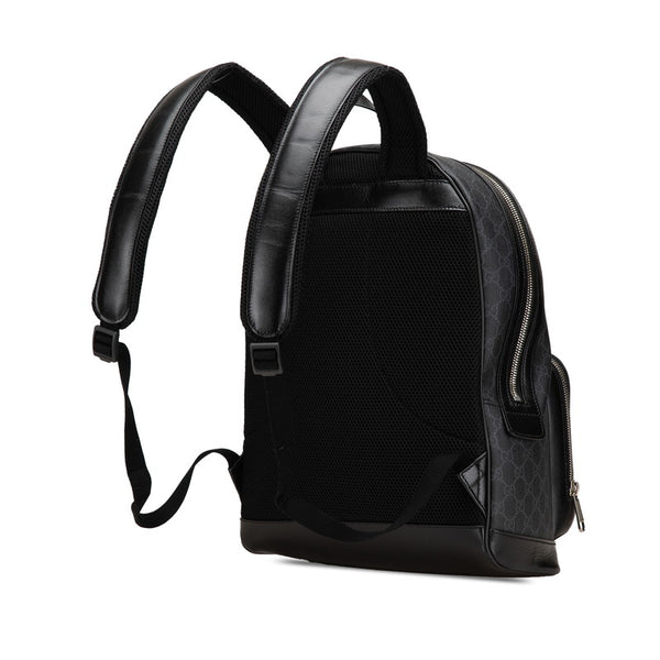 グッチ GGスプリーム リュック バックパック 704017 ブラック PVC レザー メンズ GUCCI 【中古】