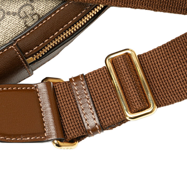 グッチ GGスプリーム インターロッキングG ショルダーバッグ ボディバッグ 696016 ベージュ ブラウン PVC レザー レディース GUCCI 【中古】