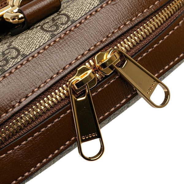 グッチ GGスプリーム インターロッキングG ショルダーバッグ ボディバッグ 696016 ベージュ ブラウン PVC レザー レディース GUCCI 【中古】