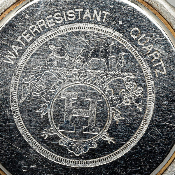 エルメス プロフィール デイト 腕時計 クオーツ アイボリー文字盤 ステンレススチール メッキ レディース HERMES 【中古】