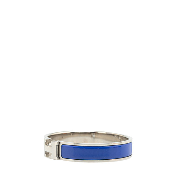 エルメス クリックH PM ブレスレット シルバー ブルー メタル レディース HERMES 【中古】