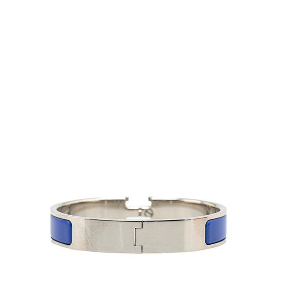 エルメス クリックH PM ブレスレット シルバー ブルー メタル レディース HERMES 【中古】