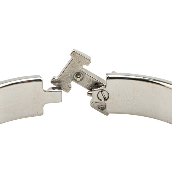 エルメス クリックH PM ブレスレット シルバー ブルー メタル レディース HERMES 【中古】