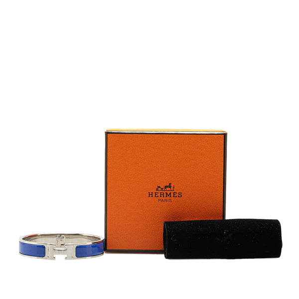 エルメス クリックH PM ブレスレット シルバー ブルー メタル レディース HERMES 【中古】