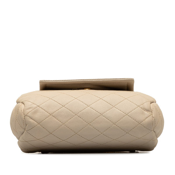 サンローラン ミニ ノリータ YSLロゴ チェーン 斜め掛け ショルダーバッグ 672738 ベージュ ラムスキン レディース SAINT LAURENT 【中古】