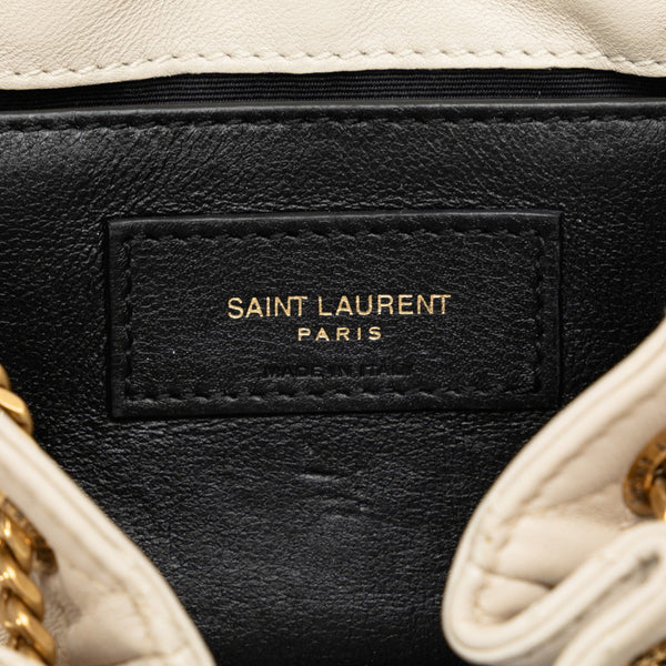サンローラン ミニ ノリータ YSLロゴ チェーン 斜め掛け ショルダーバッグ 672738 ベージュ ラムスキン レディース SAINT LAURENT 【中古】
