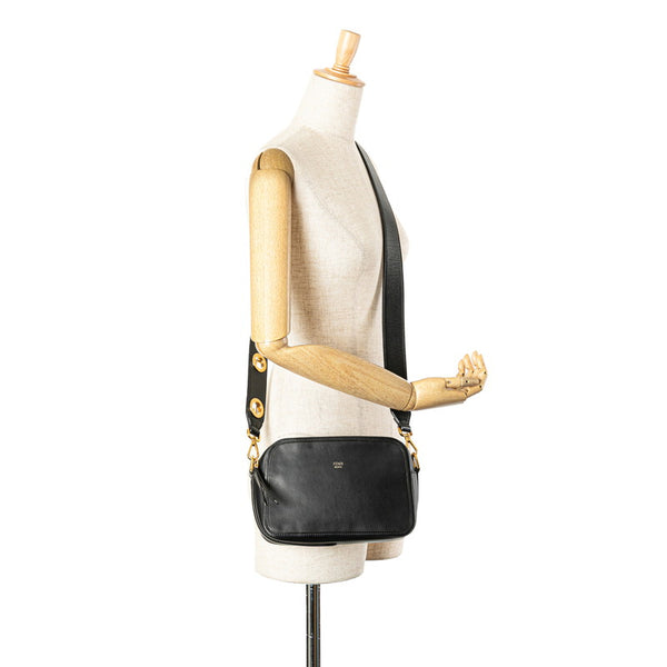 フェンディ キャム ショルダーバッグ カメラバッグ 8BT287 ブラック レザー レディース FENDI 【中古】
