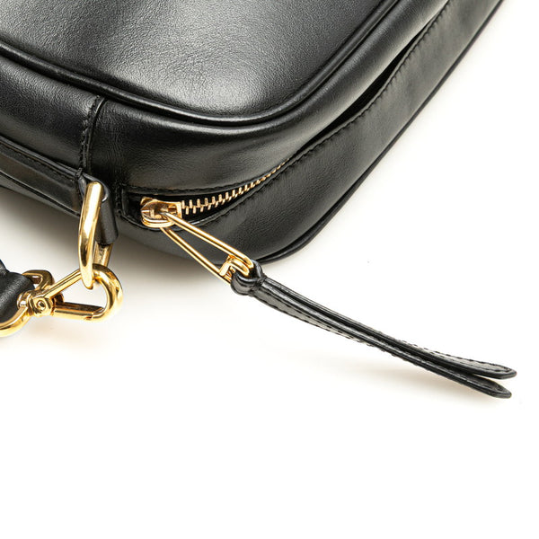 フェンディ キャム ショルダーバッグ カメラバッグ 8BT287 ブラック レザー レディース FENDI 【中古】