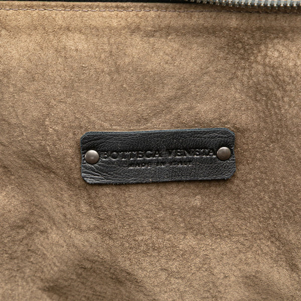 ボッテガヴェネタ イントレチャート ハンドバッグ ビジネスバッグ ブラック レザー メンズ BOTTEGAVENETA 【中古】
