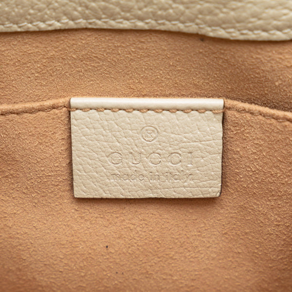 グッチ シェリーライン オフィディア スモール バケットバッグ ハンドバッグ ショルダーバッグ 2WAY 610846 ホワイト レザー レディース GUCCI 【中古】