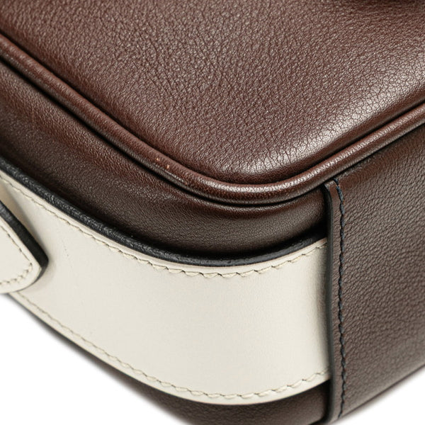 プラダ 斜め掛け ショルダーバッグ 2VH016 ブラウン ホワイト レザー レディース PRADA 【中古】