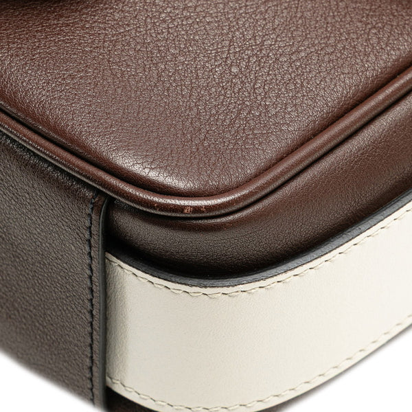 プラダ 斜め掛け ショルダーバッグ 2VH016 ブラウン ホワイト レザー レディース PRADA 【中古】