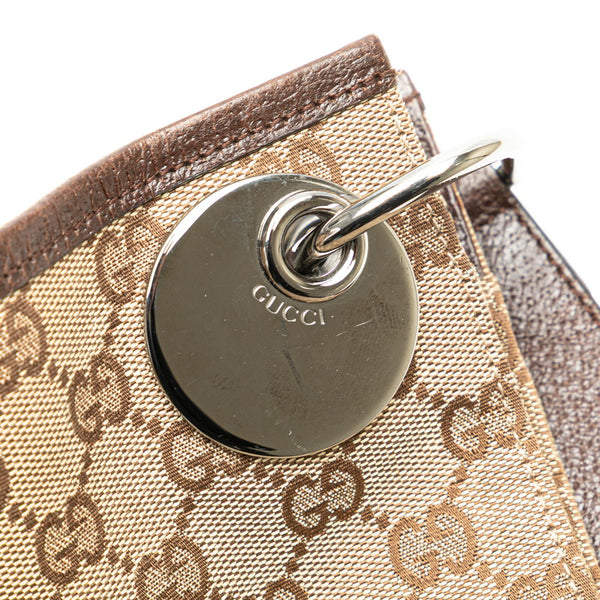 グッチ GGキャンバス 斜め掛け ショルダーバッグ 120842 ベージュ キャンバス レザー レディース GUCCI 【中古】