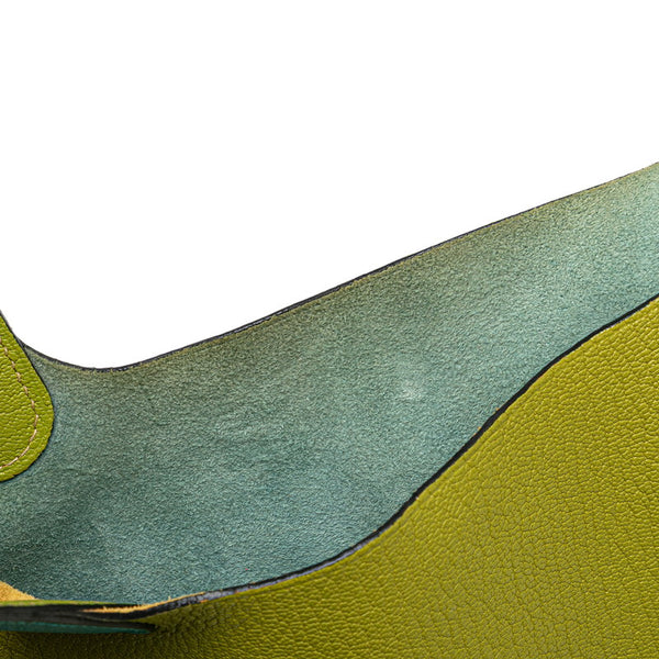 エルメス ピコタンPM バイカラー ハンドバッグ アニスグリーン ターコイズ シェーブル レディース HERMES 【中古】