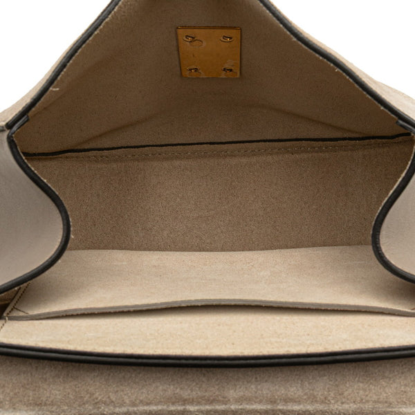 クロエ ドリュー チェーン ショルダーバッグ グレージュ レザー スウェード レディース Chloe 【中古】