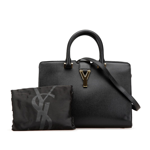 サンローラン カバス Yライン ハンドバッグ ショルダーバッグ 2WAY ブラック レザー レディース SAINT LAURENT 【中古】