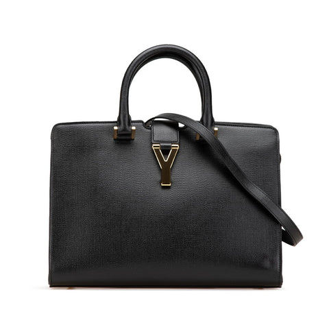 サンローラン カバス Yライン ハンドバッグ ショルダーバッグ 2WAY ブラック レザー レディース SAINT LAURENT 【中古】