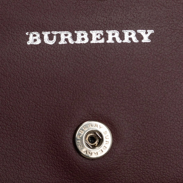 バーバリー ロゴ カードケース パスケース 名刺入れ ピンク レザー レディース BURBERRY 【中古】