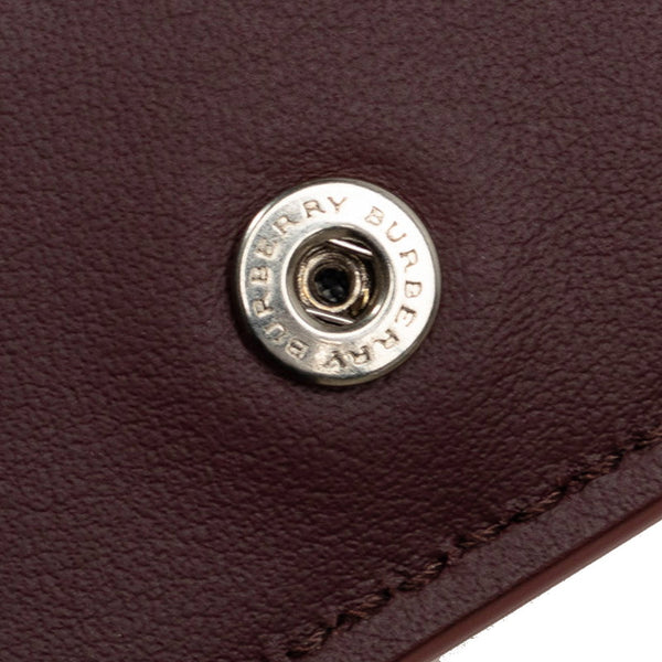 バーバリー ロゴ カードケース パスケース 名刺入れ ピンク レザー レディース BURBERRY 【中古】
