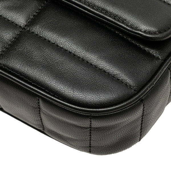 セリーヌ ロゴ チェーン ショルダーバッグ 111273EYD ブラック レザー レディース CELINE 【中古】