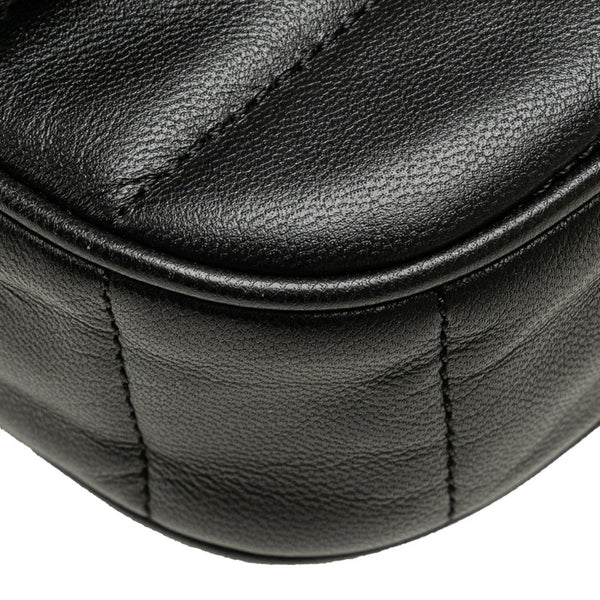 セリーヌ ロゴ チェーン ショルダーバッグ 111273EYD ブラック レザー レディース CELINE 【中古】