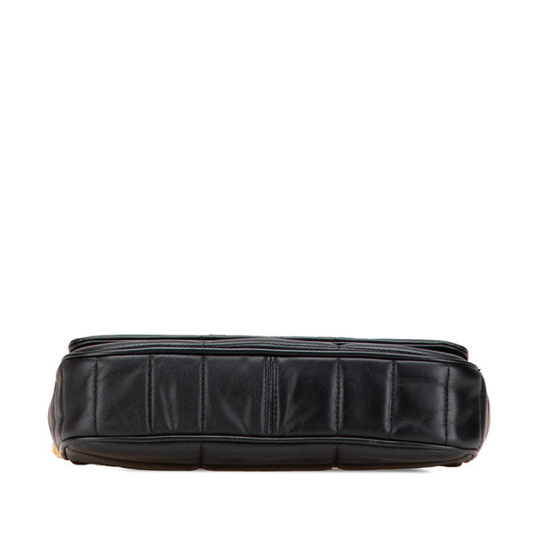 セリーヌ ロゴ チェーン ショルダーバッグ 111273EYD ブラック レザー レディース CELINE 【中古】