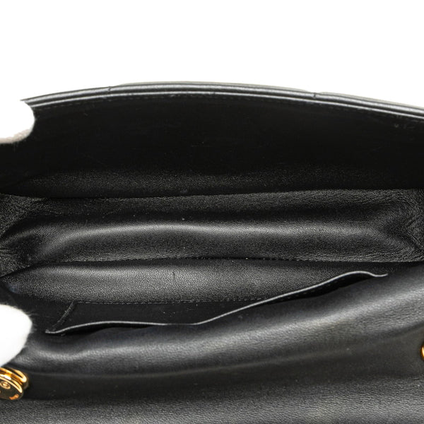 セリーヌ ロゴ チェーン ショルダーバッグ 111273EYD ブラック レザー レディース CELINE 【中古】