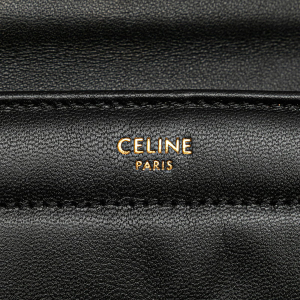 セリーヌ ロゴ チェーン ショルダーバッグ 111273EYD ブラック レザー レディース CELINE 【中古】