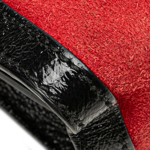 グッチ オフィディア シェリーライン チェーン 斜め掛け ショルダーバッグ 503877 レッド ブラック レザー スエード レディース GUCCI 【中古】