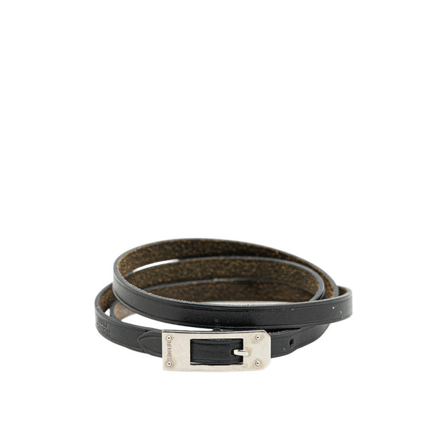 エルメス ケリーアルディオン ブレスレット ブラック レザー メタル レディース HERMES 【中古】