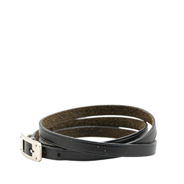 エルメス ケリーアルディオン ブレスレット ブラック レザー メタル レディース HERMES 【中古】