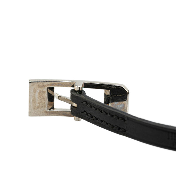 エルメス ケリーアルディオン ブレスレット ブラック レザー メタル レディース HERMES 【中古】