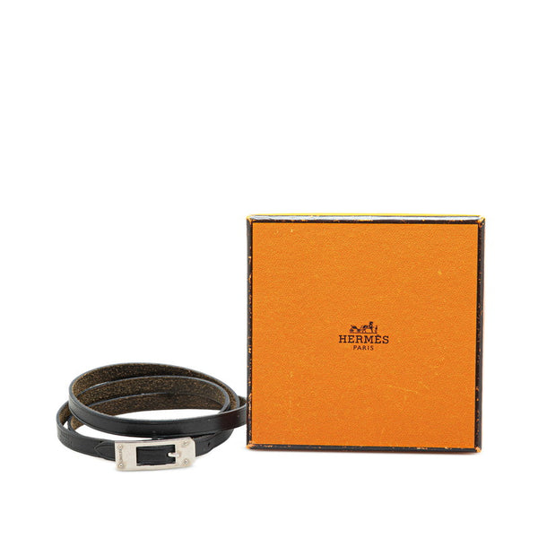 エルメス ケリーアルディオン ブレスレット ブラック レザー メタル レディース HERMES 【中古】