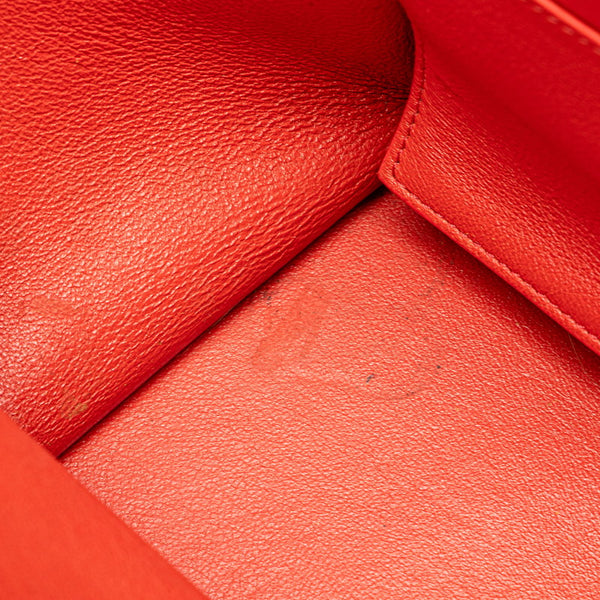 セリーヌ トラペーズ スモール ハンドバッグ ショルダーバッグ 2WAY レッド レザー レディース CELINE 【中古】