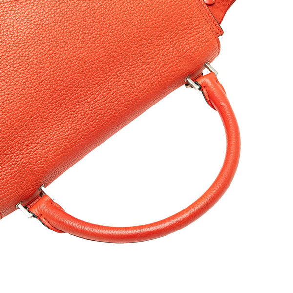 セリーヌ トラペーズ スモール ハンドバッグ ショルダーバッグ 2WAY レッド レザー レディース CELINE 【中古】
