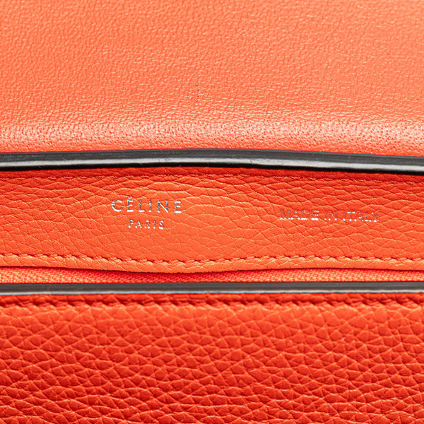 セリーヌ トラペーズ スモール ハンドバッグ ショルダーバッグ 2WAY レッド レザー レディース CELINE 【中古】