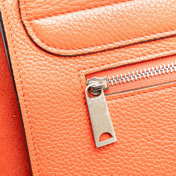 セリーヌ トラペーズ スモール ハンドバッグ ショルダーバッグ 2WAY レッド レザー レディース CELINE 【中古】