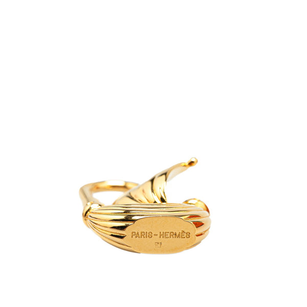 エルメス パリの空気 パリの風 帆船 ヨット カデナ チャーム ゴールド メッキ レディース HERMES 【中古】