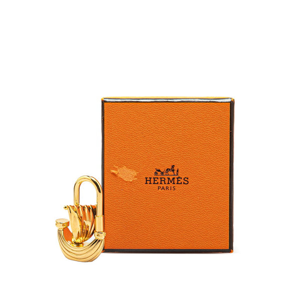 エルメス パリの空気 パリの風 帆船 ヨット カデナ チャーム ゴールド メッキ レディース HERMES 【中古】