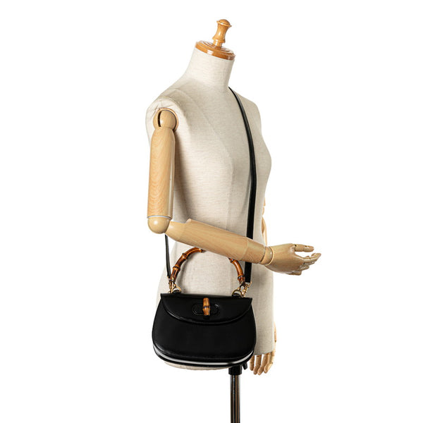 グッチ バンブー ハンドバッグ ショルダーバッグ 2WAY 000 2046 ブラック レザー レディース GUCCI 【中古】