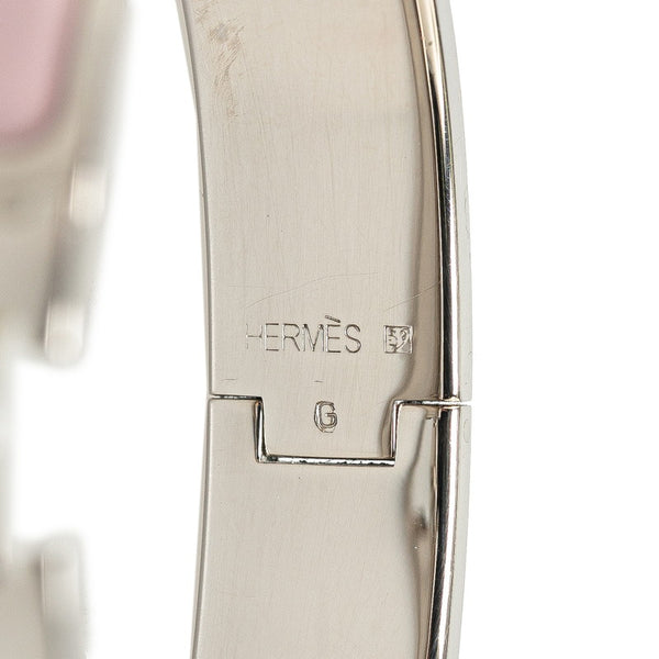 エルメス クリッククラックH PM バングル ブレスレット シルバー ピンク メタル レディース HERMES 【中古】