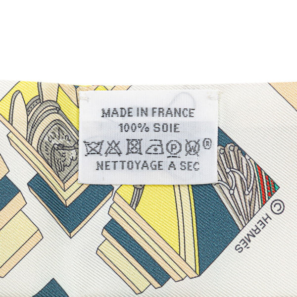 エルメス ツイリー Springs Springs スプリング スプリング スカーフ ホワイト マルチカラー シルク レディース HERMES 【中古】